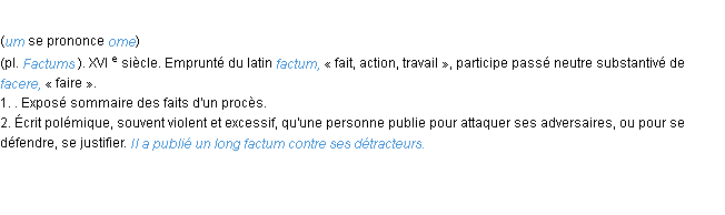 Définition factum ACAD 1986