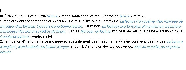 Définition facture ACAD 1986