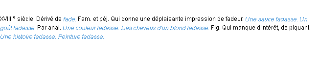 Définition fadasse ACAD 1986