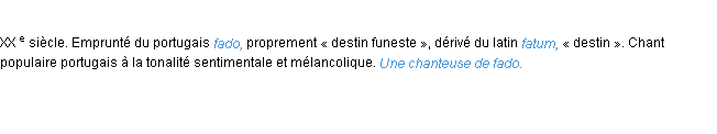 Définition fado ACAD 1986