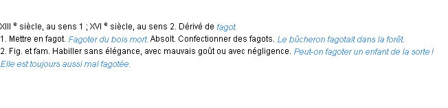 Définition fagoter ACAD 1986