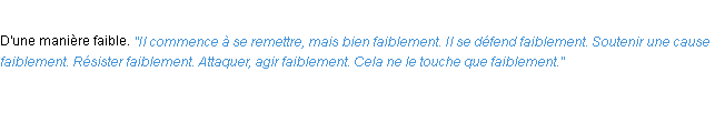 Définition faiblement ACAD 1932