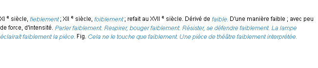 Définition faiblement ACAD 1986