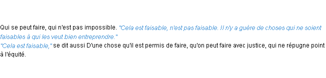 Définition faisable ACAD 1835