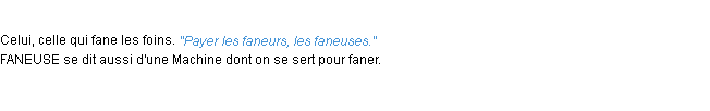 Définition faneur ACAD 1932