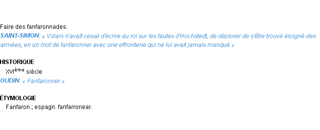 Définition fanfaronner Emile Littré