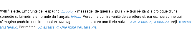 Définition faraud ACAD 1986