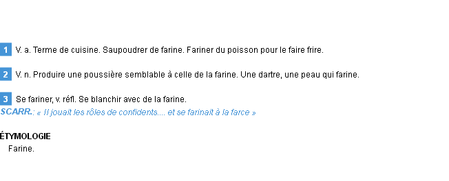 Définition fariner Emile Littré