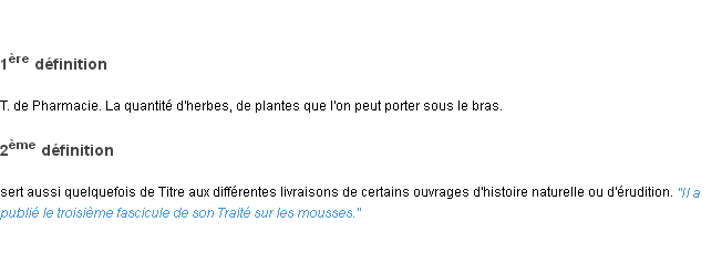 Définition fasciculé ACAD 1835