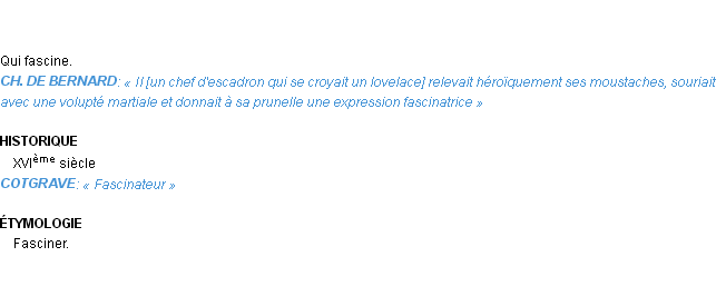 Définition fascinateur Emile Littré