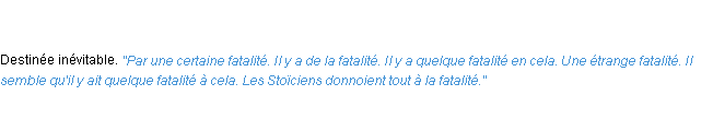 Définition fatalité ACAD 1798
