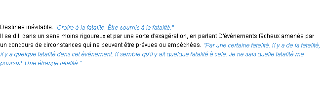 Définition fatalité ACAD 1835