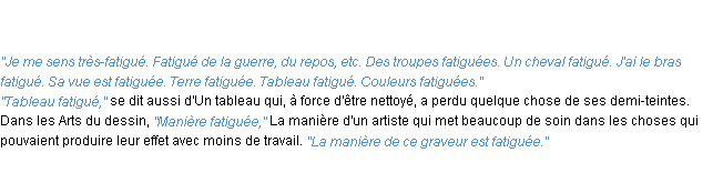 Définition fatigue ACAD 1835