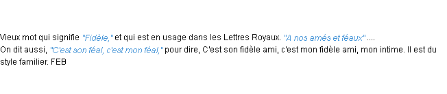 Définition féal ACAD 1798