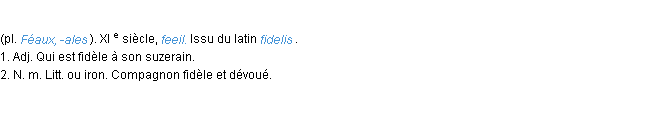 Définition féal ACAD 1986
