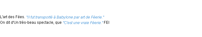 Définition féerie ACAD 1798