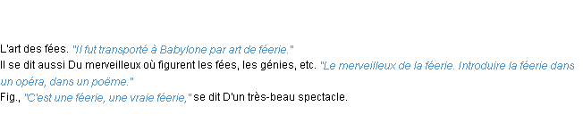 Définition féerie ACAD 1835