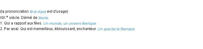 Définition féerique ACAD 1986