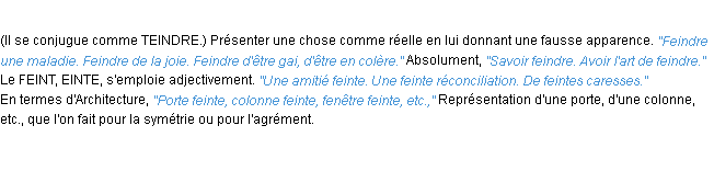 Définition feindre ACAD 1932