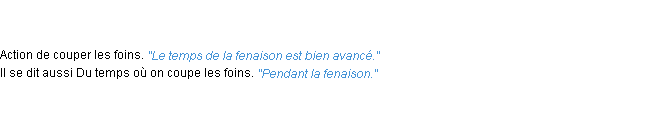 Définition fenaison ACAD 1835