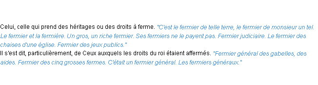 Définition fermier ACAD 1835