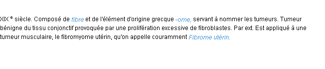 Définition fibrome ACAD 1986