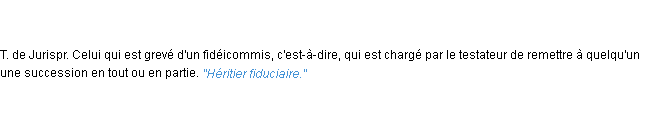 Définition fiduciaire ACAD 1835