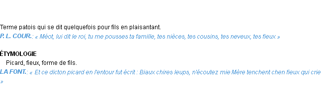 Définition fieux Emile Littré