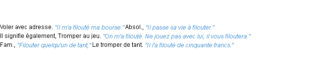 Définition filouter ACAD 1835