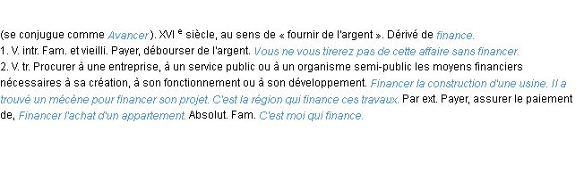 Définition financer ACAD 1986