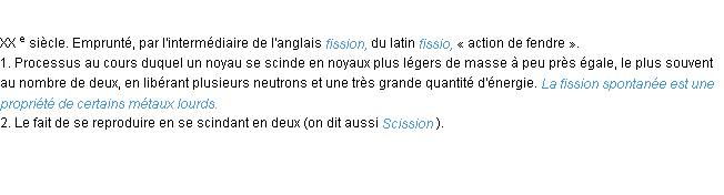 Définition fission ACAD 1986