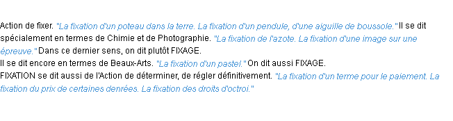 Définition fixation ACAD 1932