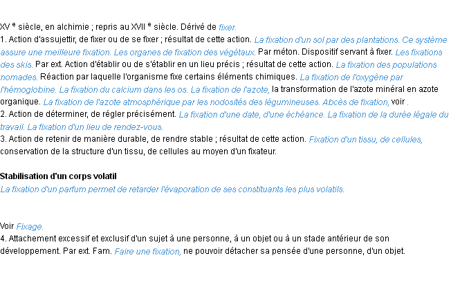 Définition fixation ACAD 1986