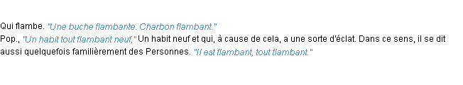 Définition flambant ACAD 1932