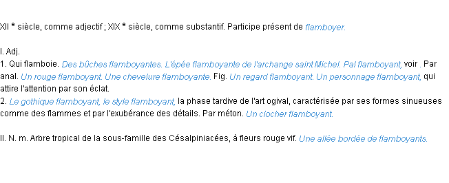 Définition flamboyant ACAD 1986