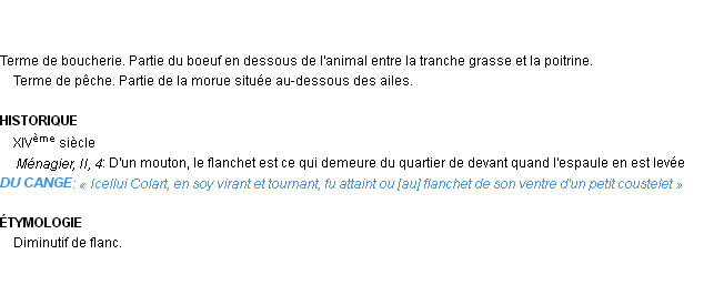 Définition flanchet Emile Littré