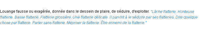 Définition flatterie ACAD 1932