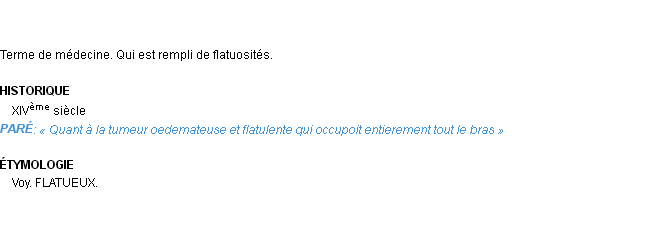 Définition flatulent Emile Littré