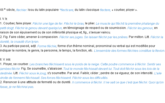 Définition fléchir ACAD 1986