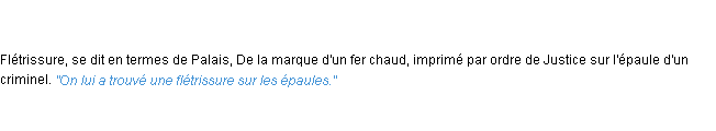 Définition flétrissure ACAD 1798 Définition flétrissure ACAD 1798