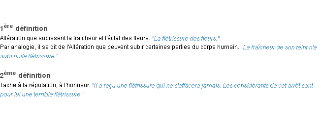 Définition flétrissure ACAD 1932 Définition flétrissure ACAD 1932