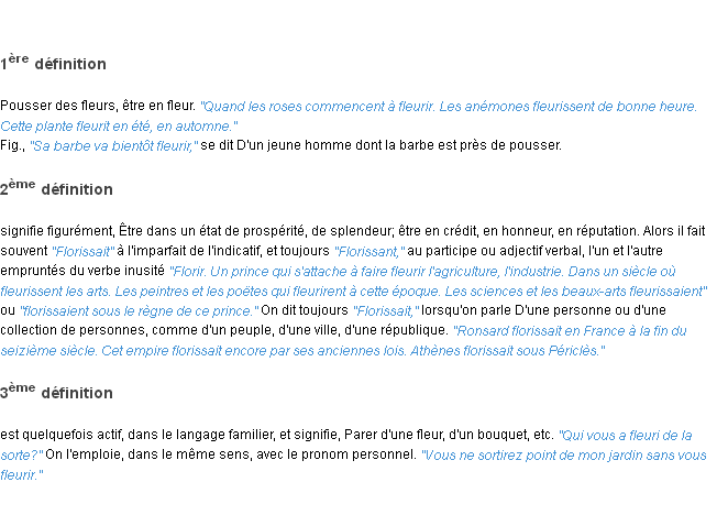 Définition fleurir ACAD 1835