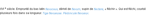 Définition flexueux ACAD 1986