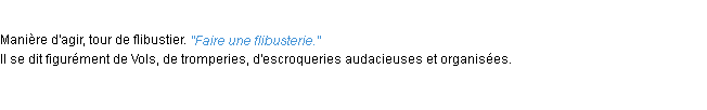 Définition flibusterie ACAD 1932