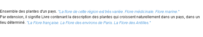Définition flore ACAD 1932