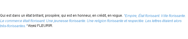 Définition florissant ACAD 1835