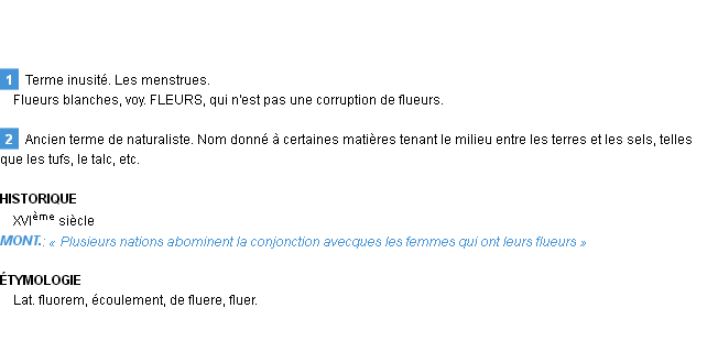 Définition flueurs Emile Littré