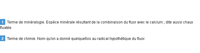 Définition fluorine Emile Littré