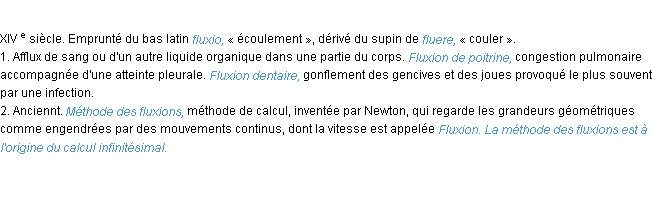 Définition fluxion ACAD 1986