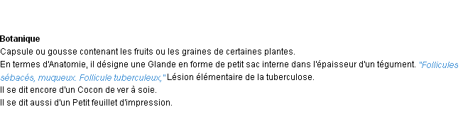 Définition follicule ACAD 1932